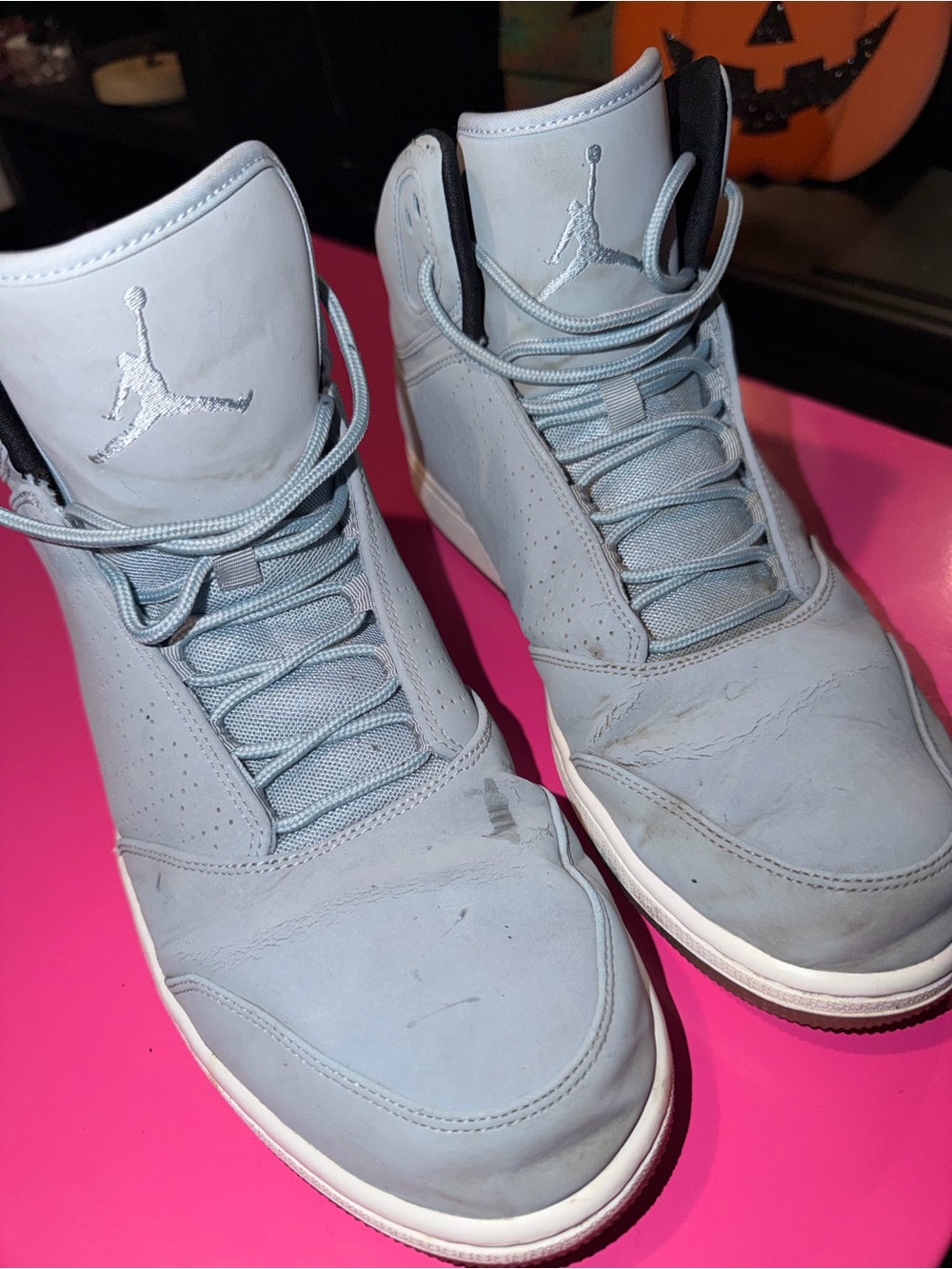 Jordan men Sky Blue High-Top Sneakers